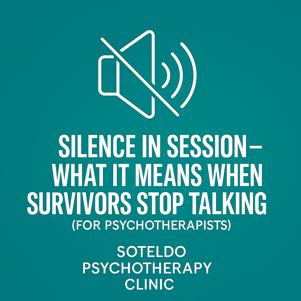 Illustration representing silence and withdrawal during therapeutic sessions.