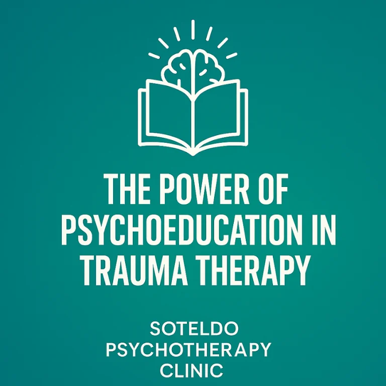 Illustration representing learning and insight through psychoeducation in trauma therapy.