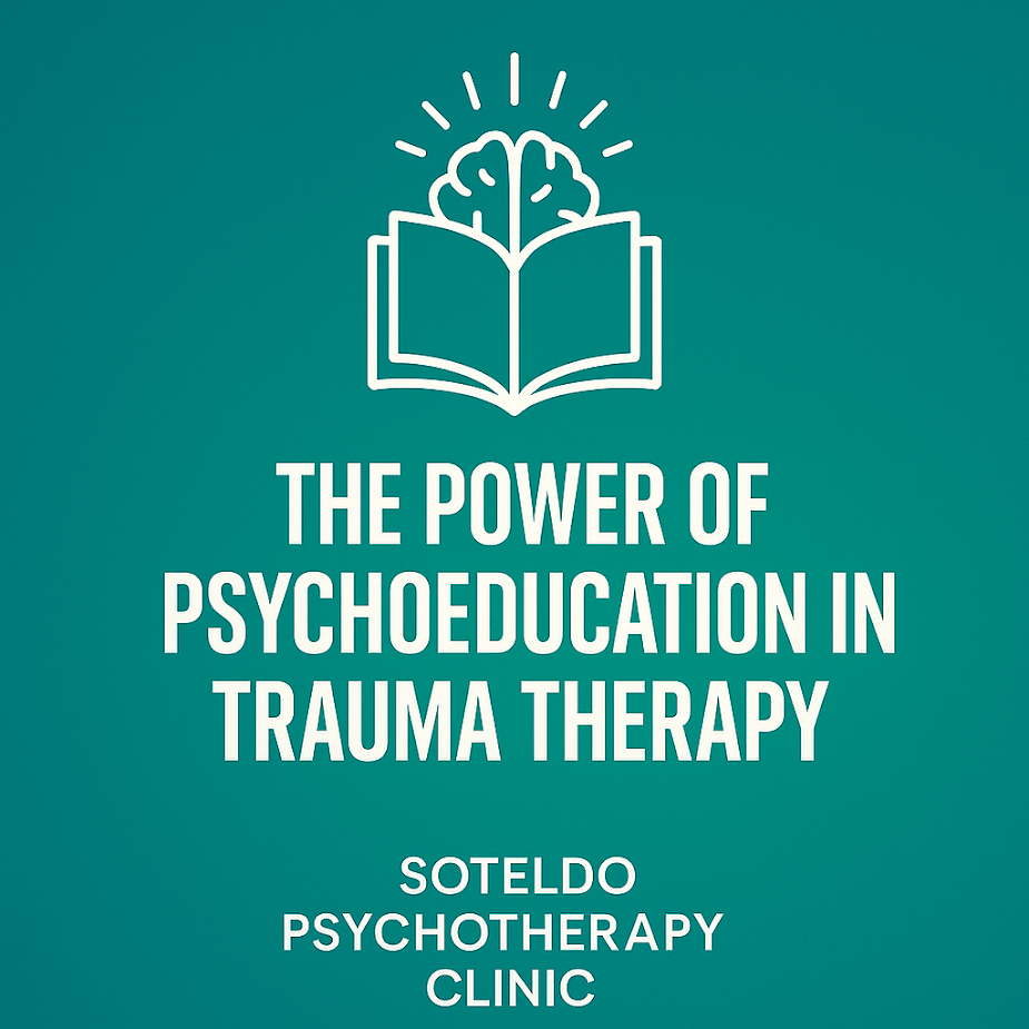 Illustration representing learning and insight through psychoeducation in trauma therapy.