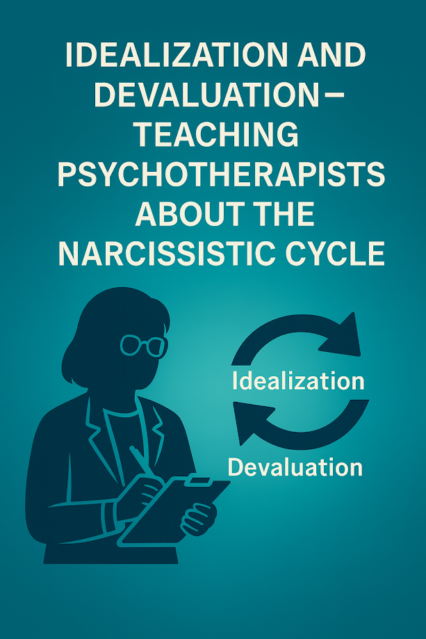 Illustration representing the cycle of idealization and devaluation in narcissistic dynamics.