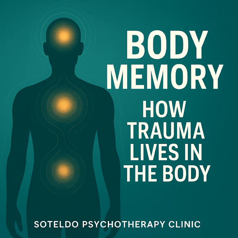 Illustration representing how trauma is held and remembered in the body.