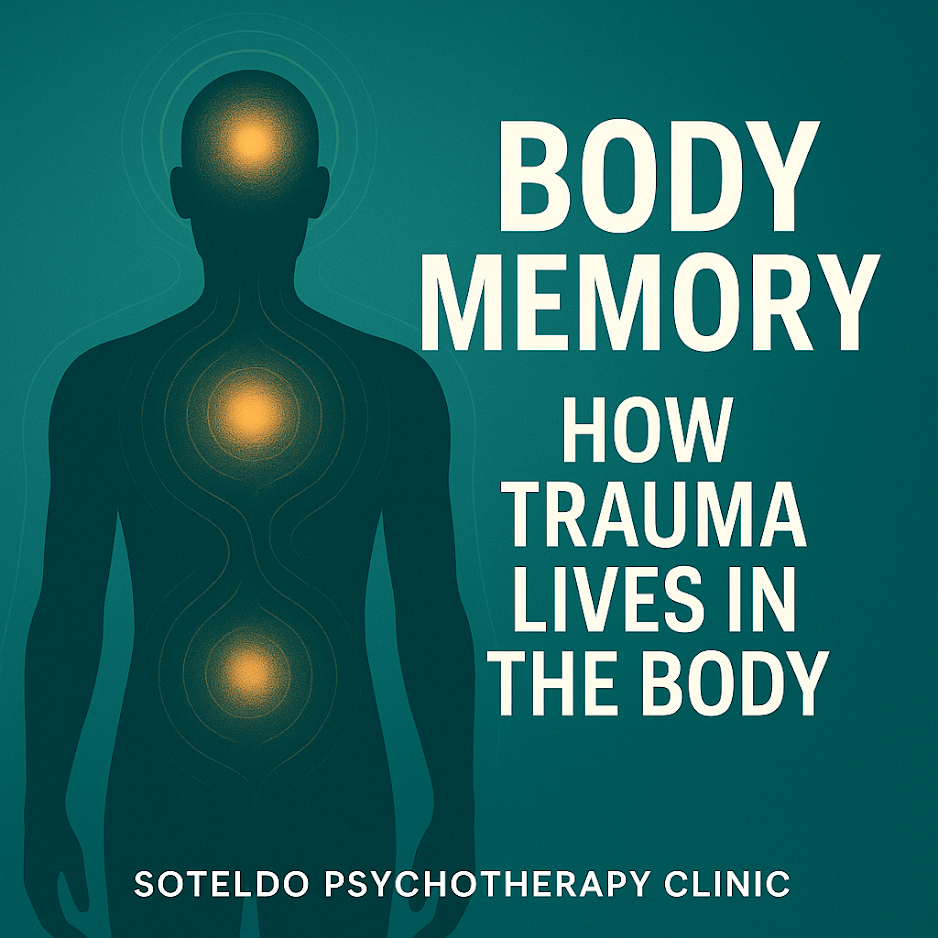 Illustration representing how trauma is held and remembered in the body.