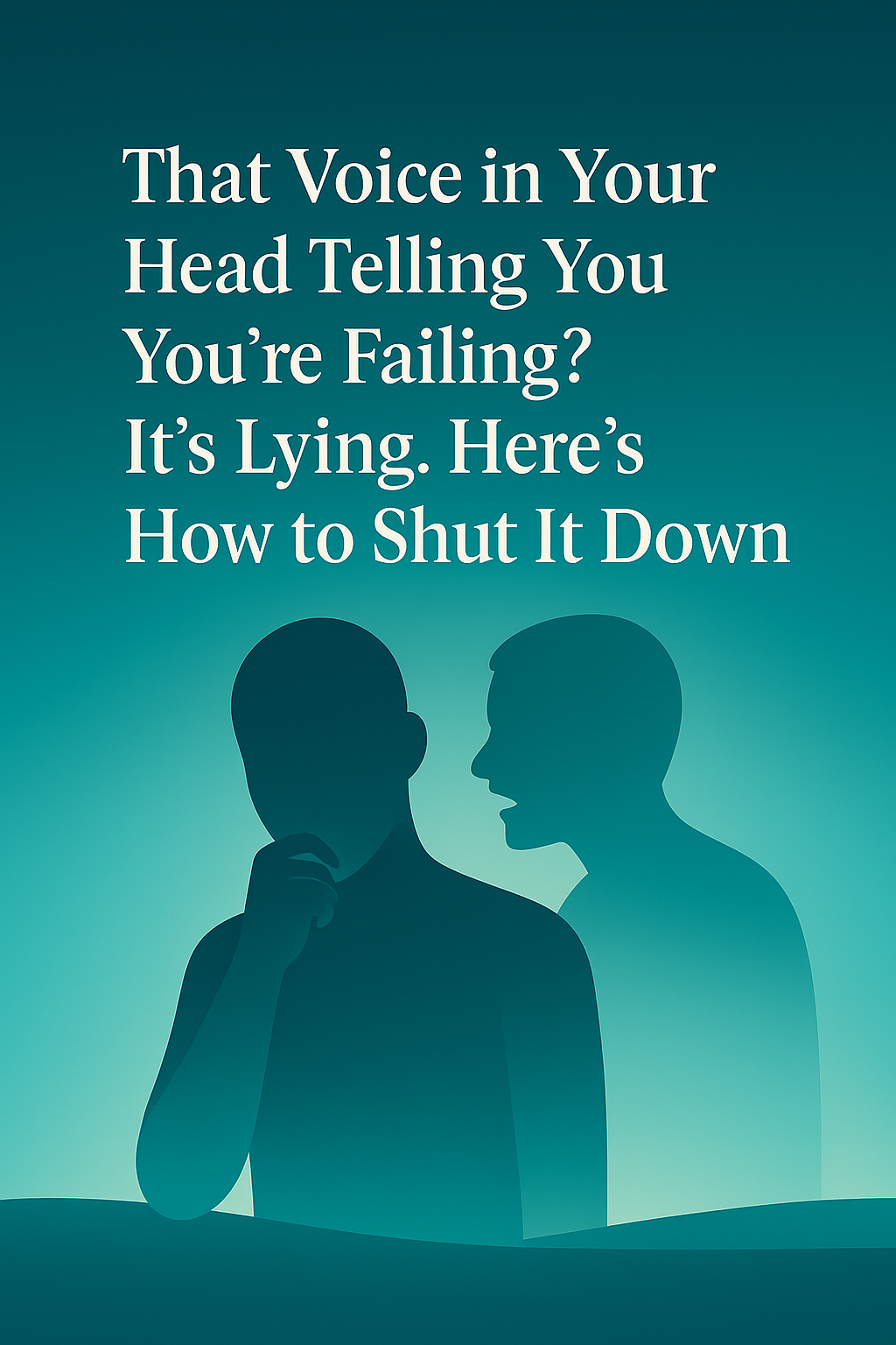 Illustration representing negative self-talk and an internal critical voice.