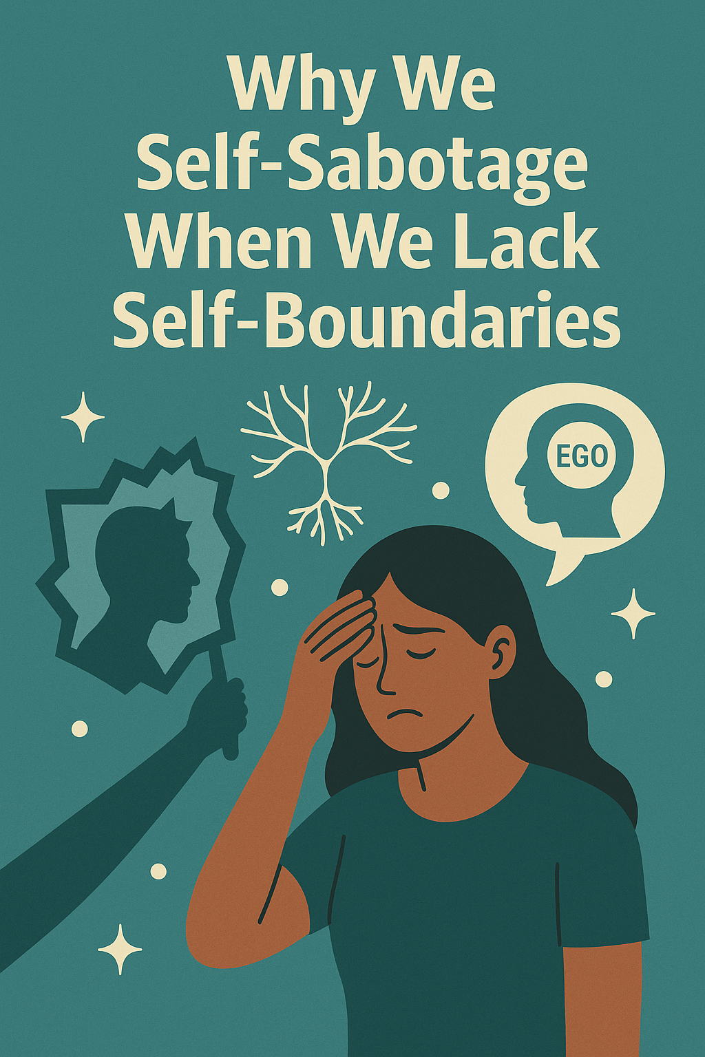 Illustration of self-sabotage caused by lack of self-boundaries and inner conflict