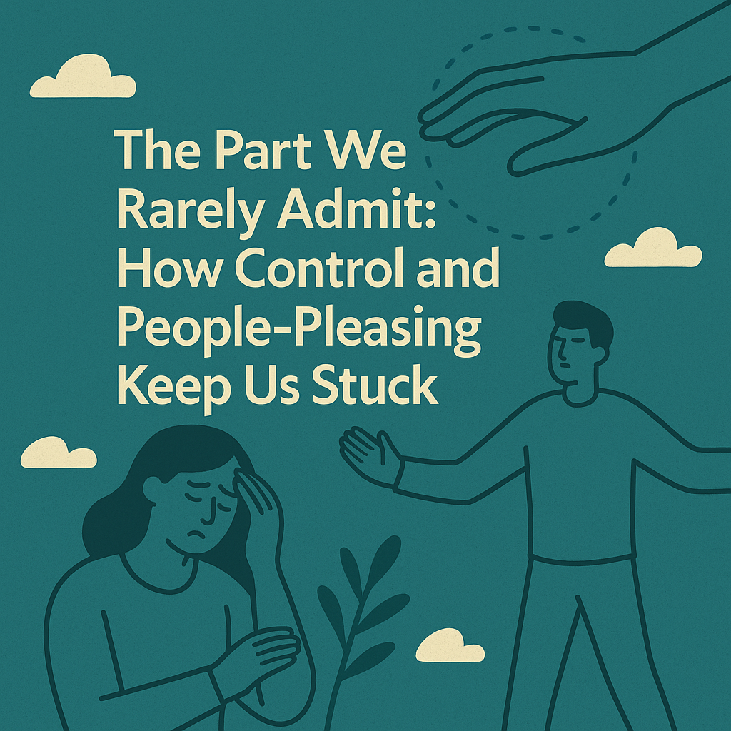 Illustration representing how control and people-pleasing behaviors contribute to feeling emotionally stuck
