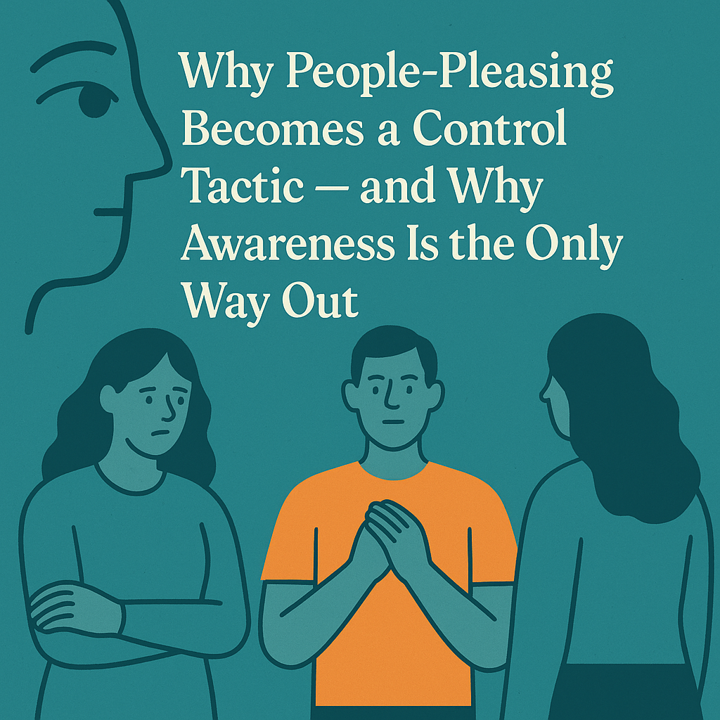 Illustration representing people-pleasing behavior and the role of self-awareness in breaking control patterns
