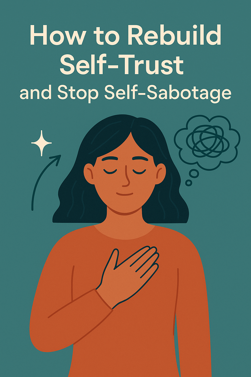 Illustration representing rebuilding self-trust, calming inner conflict, and reducing self-sabotaging patterns
