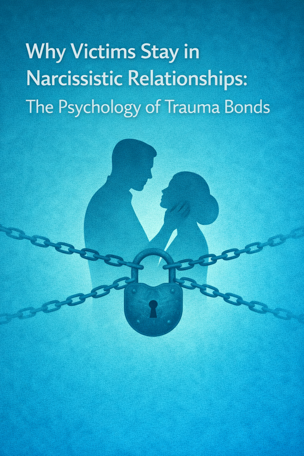 Infographic explaining trauma bonds and why victims stay in narcissistic relationships.