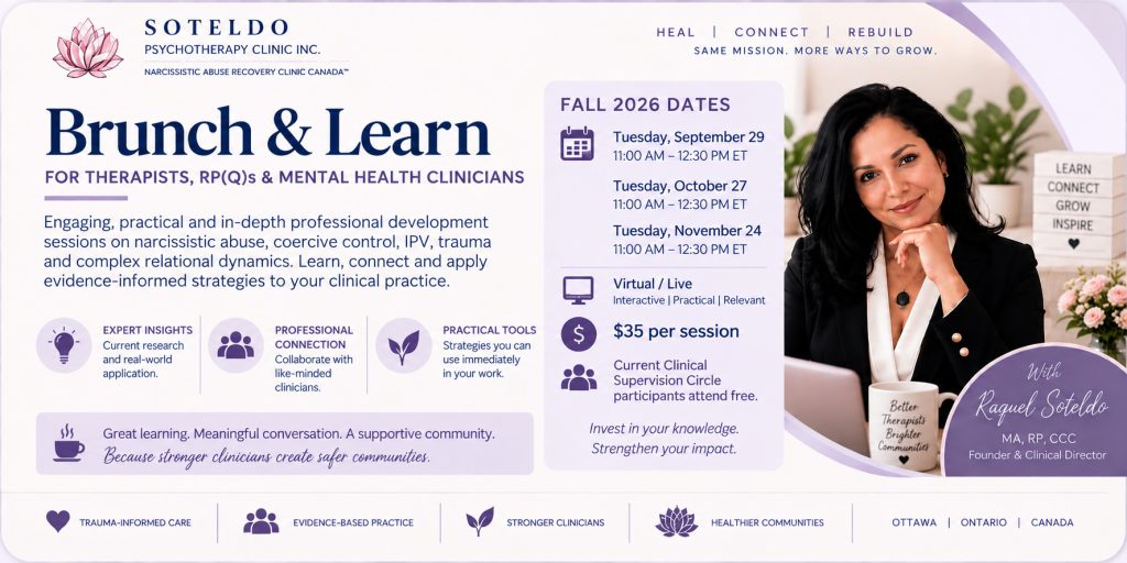 Brunch and Learn professional development for therapists and mental health clinicians in Ontario
