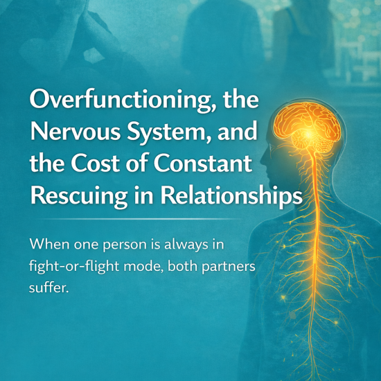 Illustration representing overfunctioning and nervous system stress caused by constant rescuing in relationships