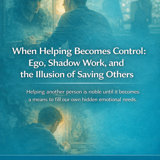 Illustration representing how helping behaviors can become controlling when driven by unmet emotional needs and self-reflection