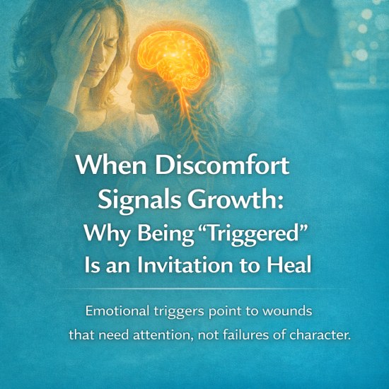 Illustration representing emotional triggers as signals for healing and personal growth through self-awareness