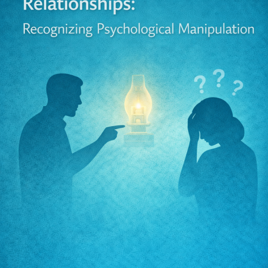 Illustration explaining gaslighting in narcissistic relationships and psychological manipulation tactics.