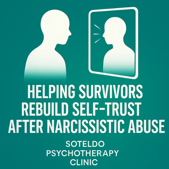 Illustration representing rebuilding self-trust and self-reflection after emotional abuse.