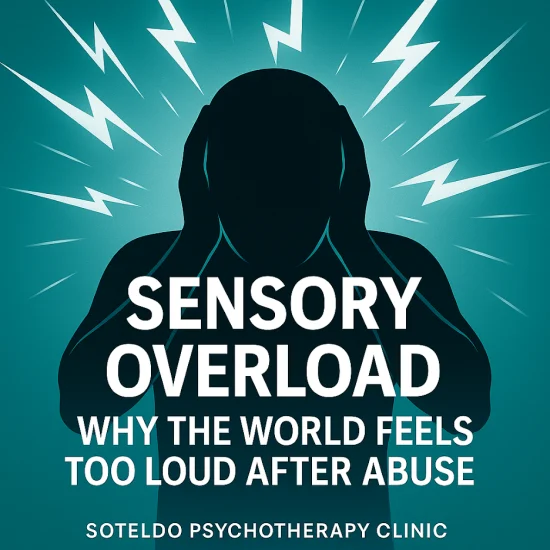 Illustration representing sensory overload and heightened sensitivity after trauma.